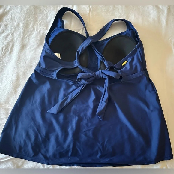 Jessica Simpson Navy Blue Tankini Top Size 0X - Picture 3 of 4